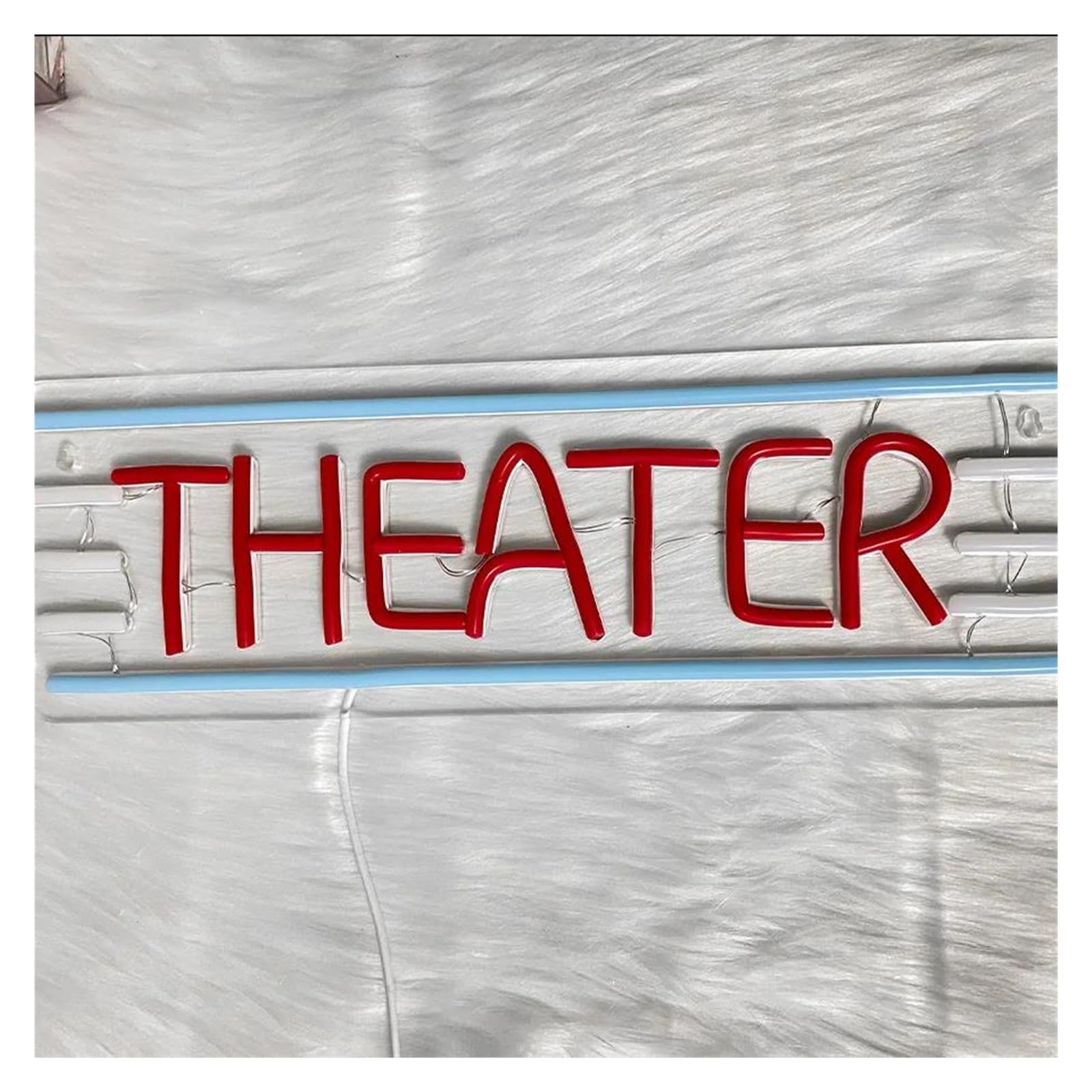 Luz de Diseño de Digital Letrero De Neón Theater Lámpara De Pared Para Cine, Decoración De Pared Para Dormitorio, Arte Cinematográfico, Alimentación USB, 42cmx13.5cm