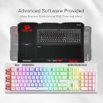 Redragon K512 Shiva RGB Backlit Membrane Gaming Keyboard with Multimedia Keys, Linear Mechanical-Feel Switch, 6 Extra On-Board Macro Keys, Dedicated Media Control, Detachable Wrist Rest, White