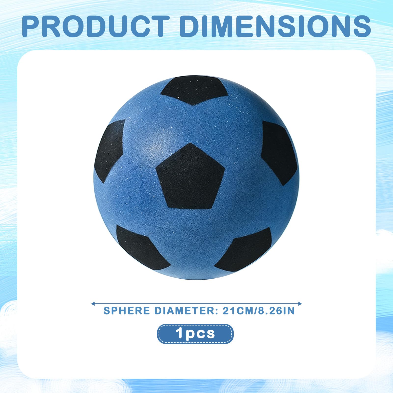 Dongcill Pelota de espuma suave, suave, pelota de fútbol pequeña, para interior y exterior, silenciosa y ligera, 21 cm