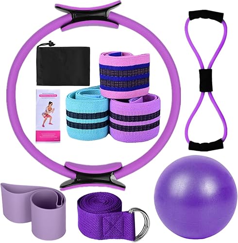 Miniatura 2 de Kit de anillo de pilates para mujeres, mejores equipos esenciales de pilates para entrenamientos en casa, accesorios, anillo mágico, bandas de