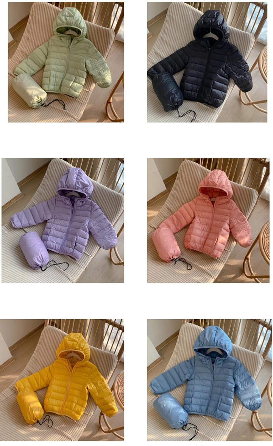 Kids Boys and Girls Lightweight WaterProof Packable Hooded Puffer Down Coat for 2-9 Years