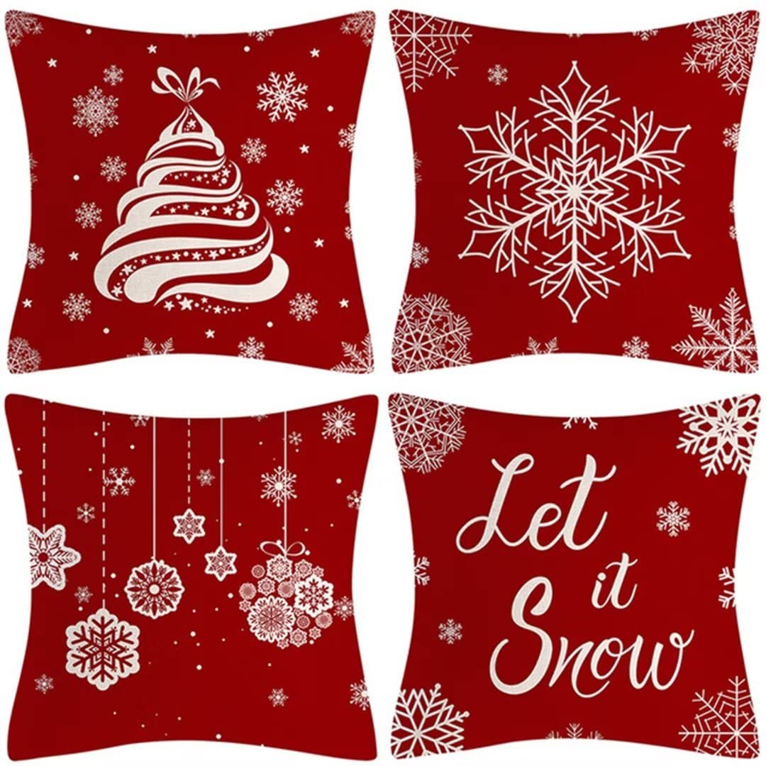 Housse de coussin Noël 40x40cm en velours pour rénover facilement vos vieux coussins de canapé