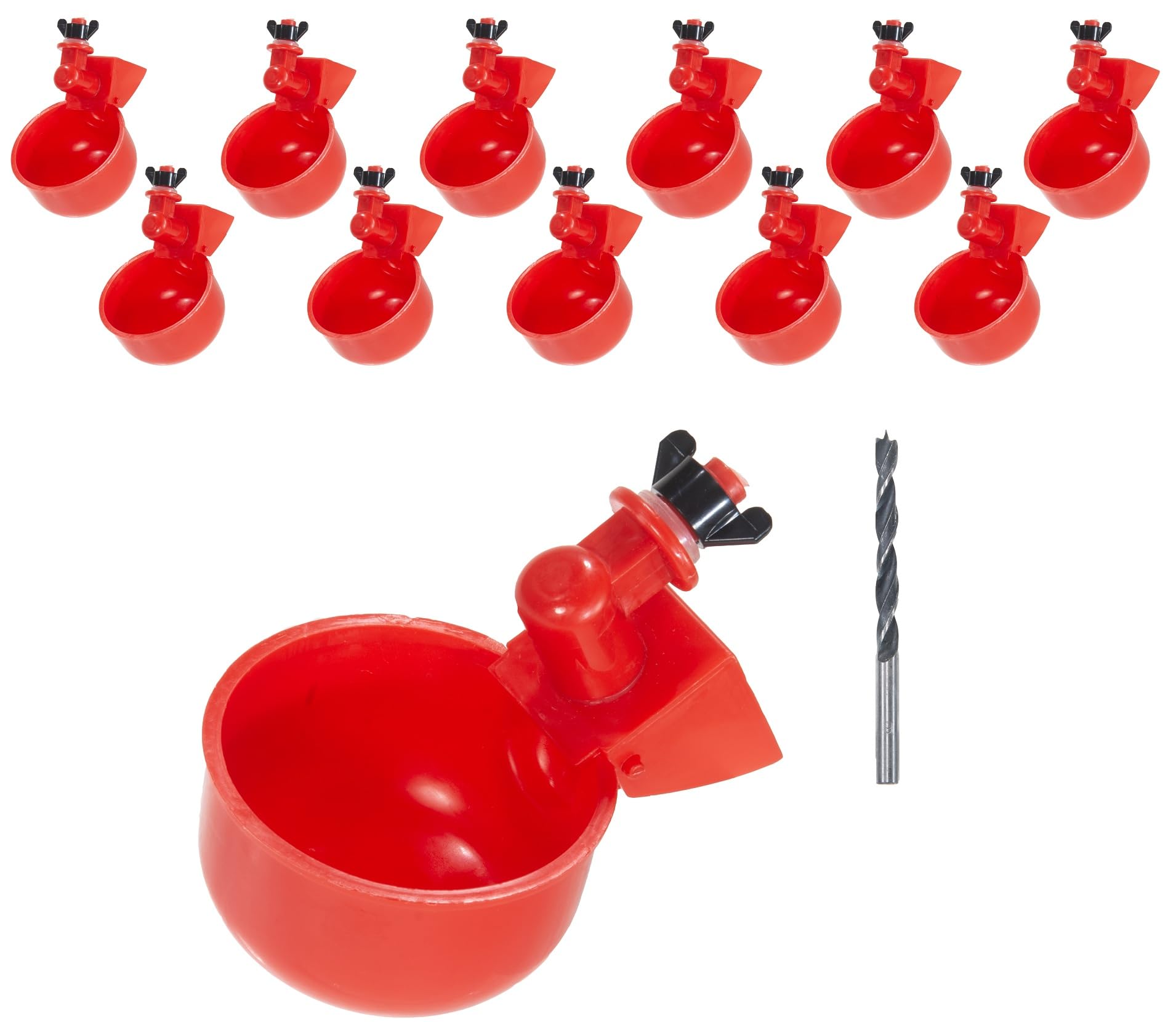 Chicken Coop Accessories 12 Pack Automatic Chicken Waterer Cups - No Leak Poultry Water Feeder With Drill Bit & Tape DIY Poultry Water Feeder System - View #12