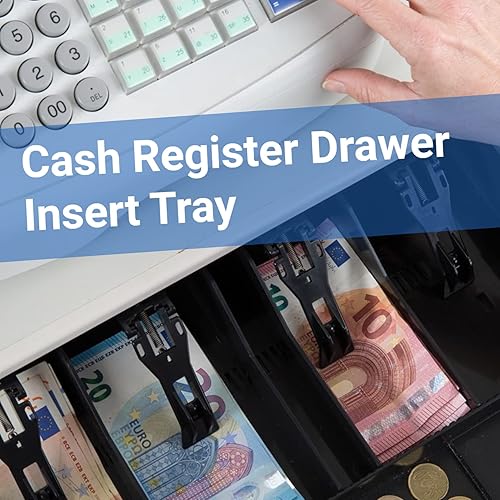 Miniatura 2 de Bandeja de cajón de caja registradora, bandeja de cajón de efectivo con 3 billetes, 3 compartimentos, bandeja de dinero, organizador de dinero, caja