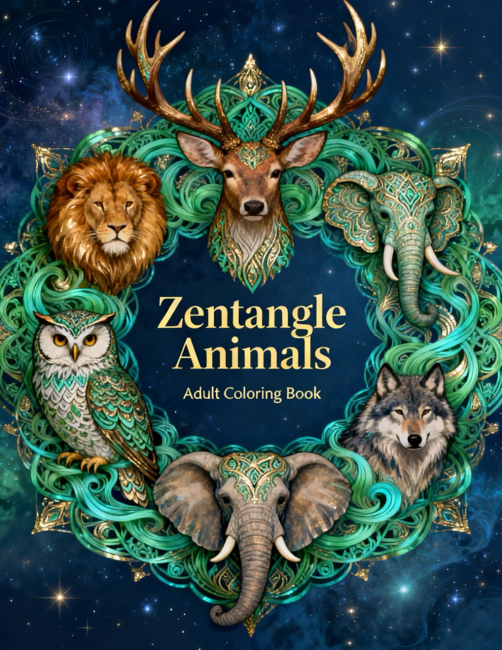 Zentangle Animals – Adult Coloring Book: Intricate Animal Designs for Relaxation, Stress Relief, and Creative Mindfulness