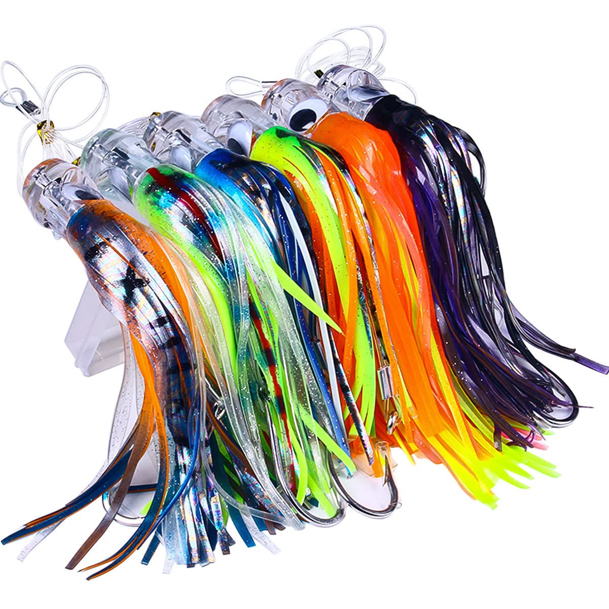Big Octopus Buzzbaits avec Jupes Slicone pour la pêche en mer Marlin Lingcod(2 Tailles,6 Couleurs en Option)