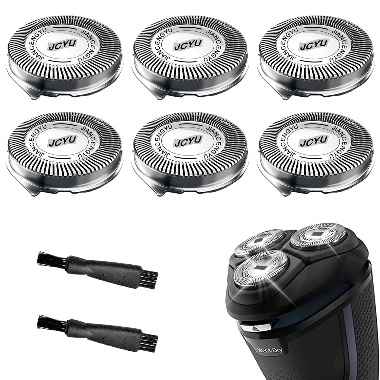 Sponsored Ad - SH30 Replacement Heads for Philips Norelco 3000 Replacement Blades for phillips norelco 3000 Replacement Electric Shaving Head Blades Series 3000,2000,1000,3500 New Upgrade SH30/52 Heads 6Pack Brush*2
