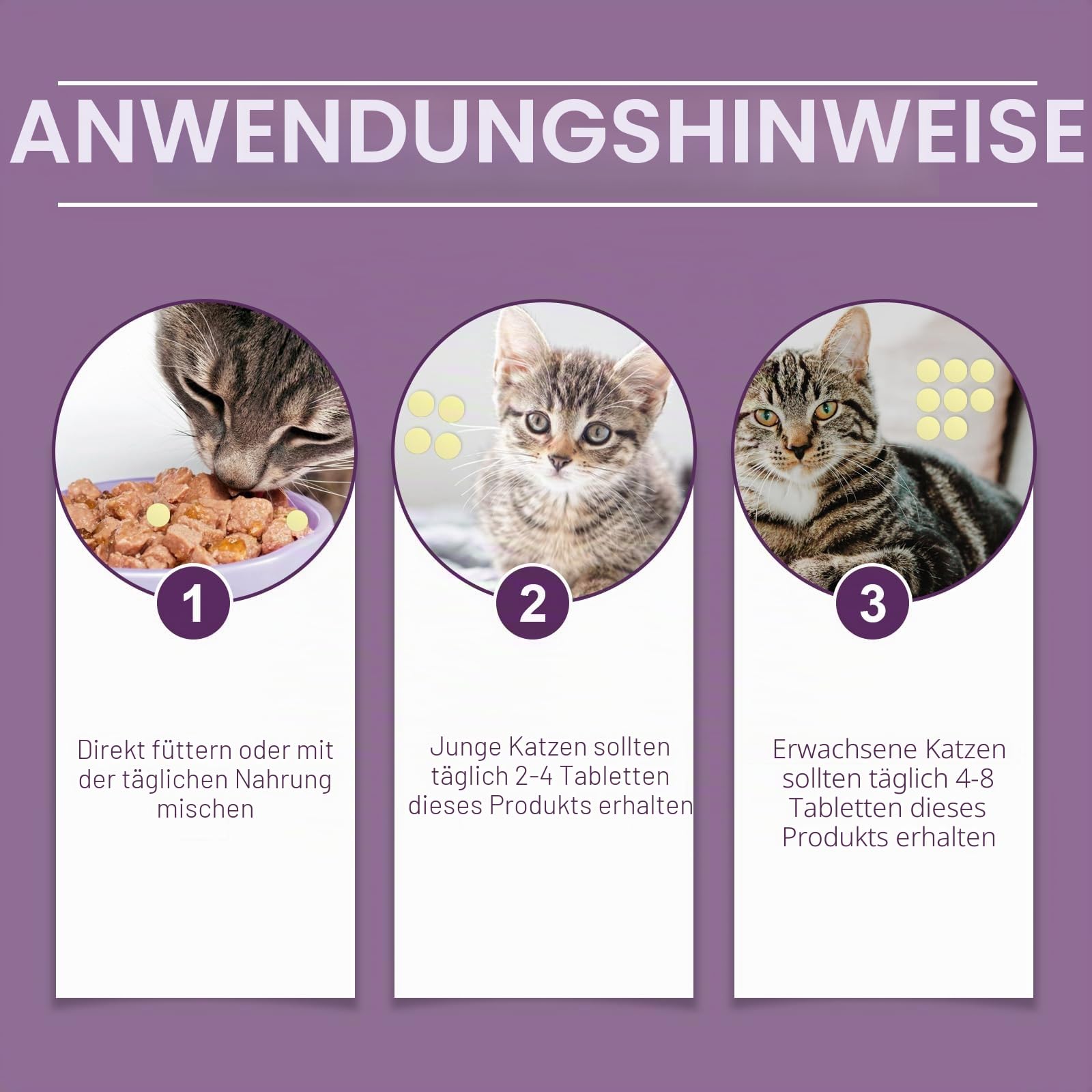 Katze Taurin Kautabletten, Multivitamin für Katzen-Ernährung, 80 Stück
