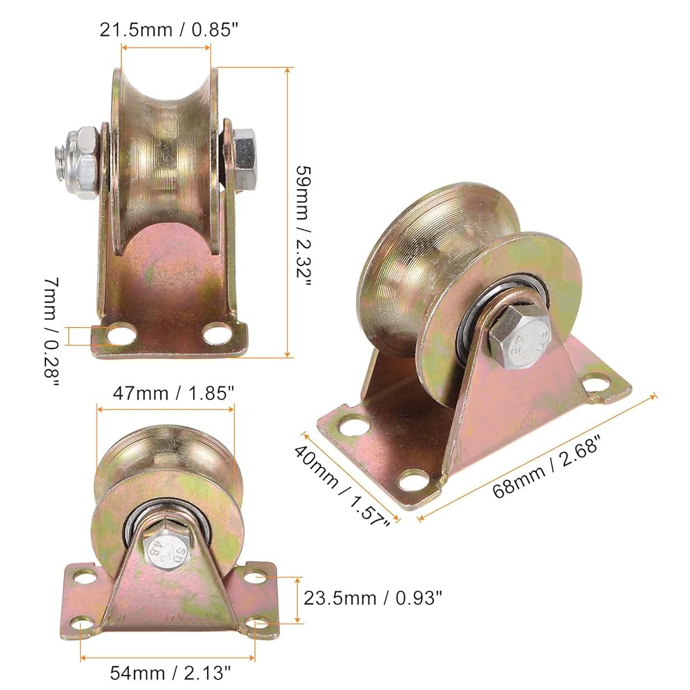 Amazon | uxcell U溝キャスター 47 mm U型スライドゲート