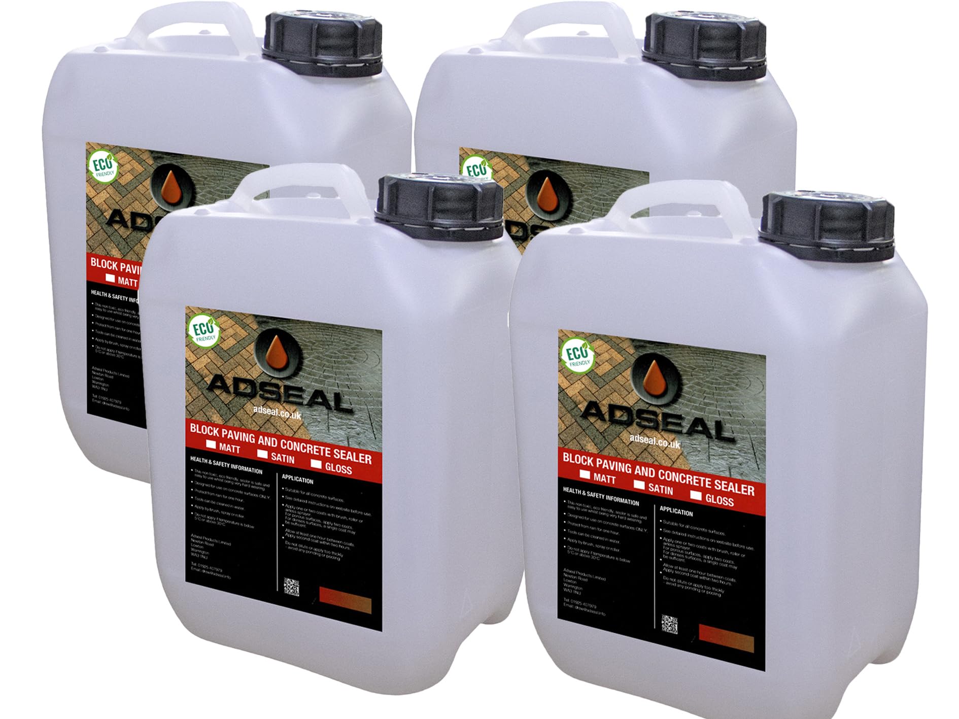 AdSeal Block Paving and Concrete Sealer, Water-Based sealer suitable for Block Paving, Imprinted, Flags or any Concrete Surface - Satin Finish (White, 20 Litre)