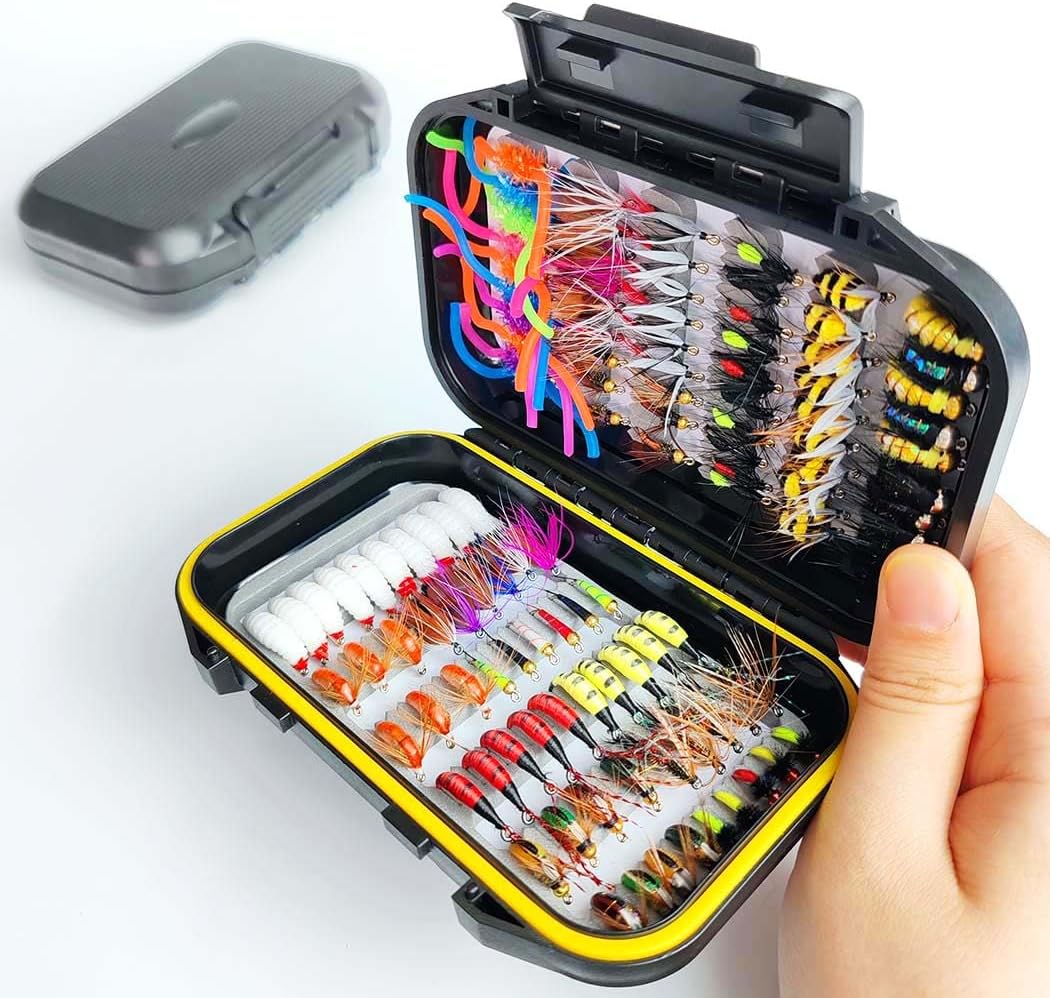 110Pcs/Box Fly Fishing Flies Kit Handmade Dry/Wet Flies Bionics Insect Lures for Trout Bass Salmon Perch