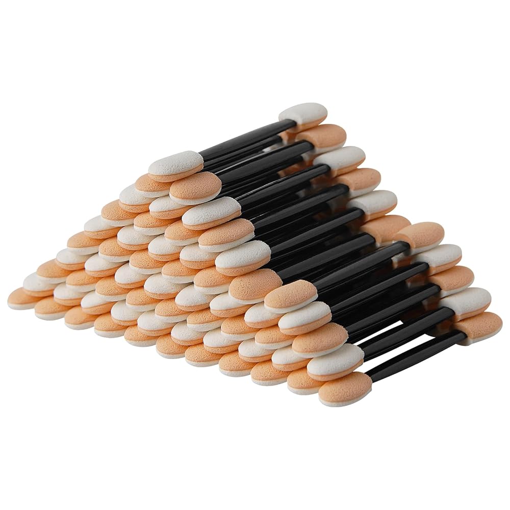 Cuttte Eyeshadow Applicators Makeup Brushes - 60PCS Disposable Eyeshadow Brush, Dual Sides Eye Shadow Applicator Sticks, 2.44 Inch Eye Makeup Tools, Black