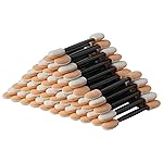 Cuttte Eyeshadow Applicators Makeup Brushes - 60PCS Disposable Eyeshadow Brush, Dual Sides Eye Shadow Applicator Sticks, 2.44 Inch Eye Makeup Tools, Black