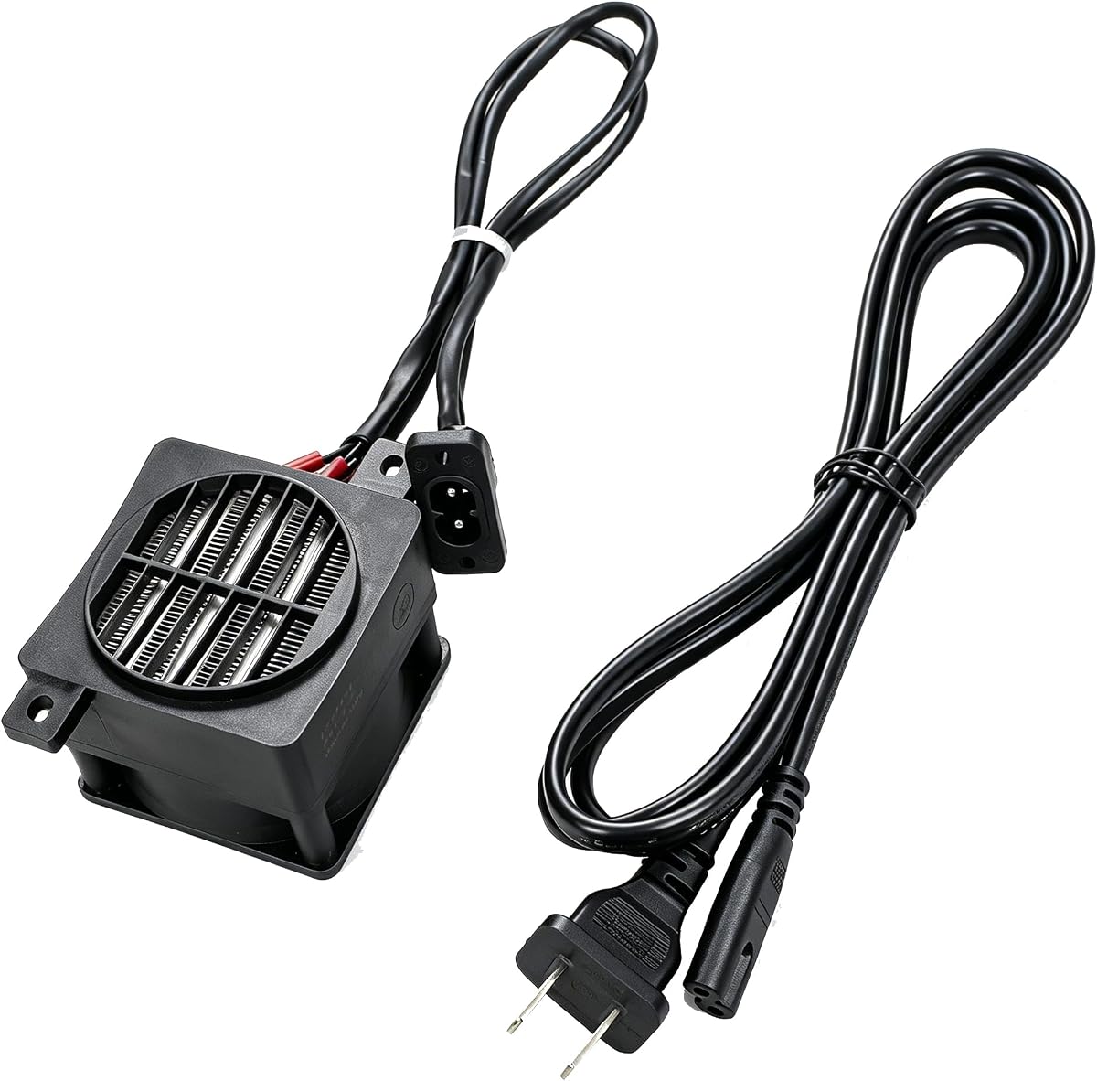 Calentador de ventilador PTC con enchufe 100W 110V, calentamiento rápido de cerámica para espacios pequeños | Elemento calefactor PTC con termistor de temperatura constante de aislamiento de cable de alimentación, calentador automático de coche de bajo consumo para habitación de 5m³