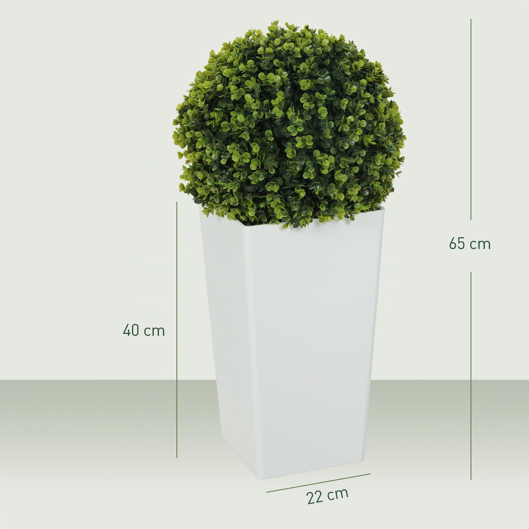 HOMCOM Lot de 2 Boules d'eucalyptus artificielles 65cm en Pot