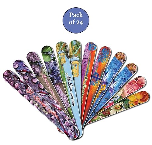 Miniatura 2 de Esmeril cristiano español  Fe Hope Love (paquete de 24)  Lima de uñas colorida de grano 150150  Suministros para fiesta de spa de uñas  Calcetín de