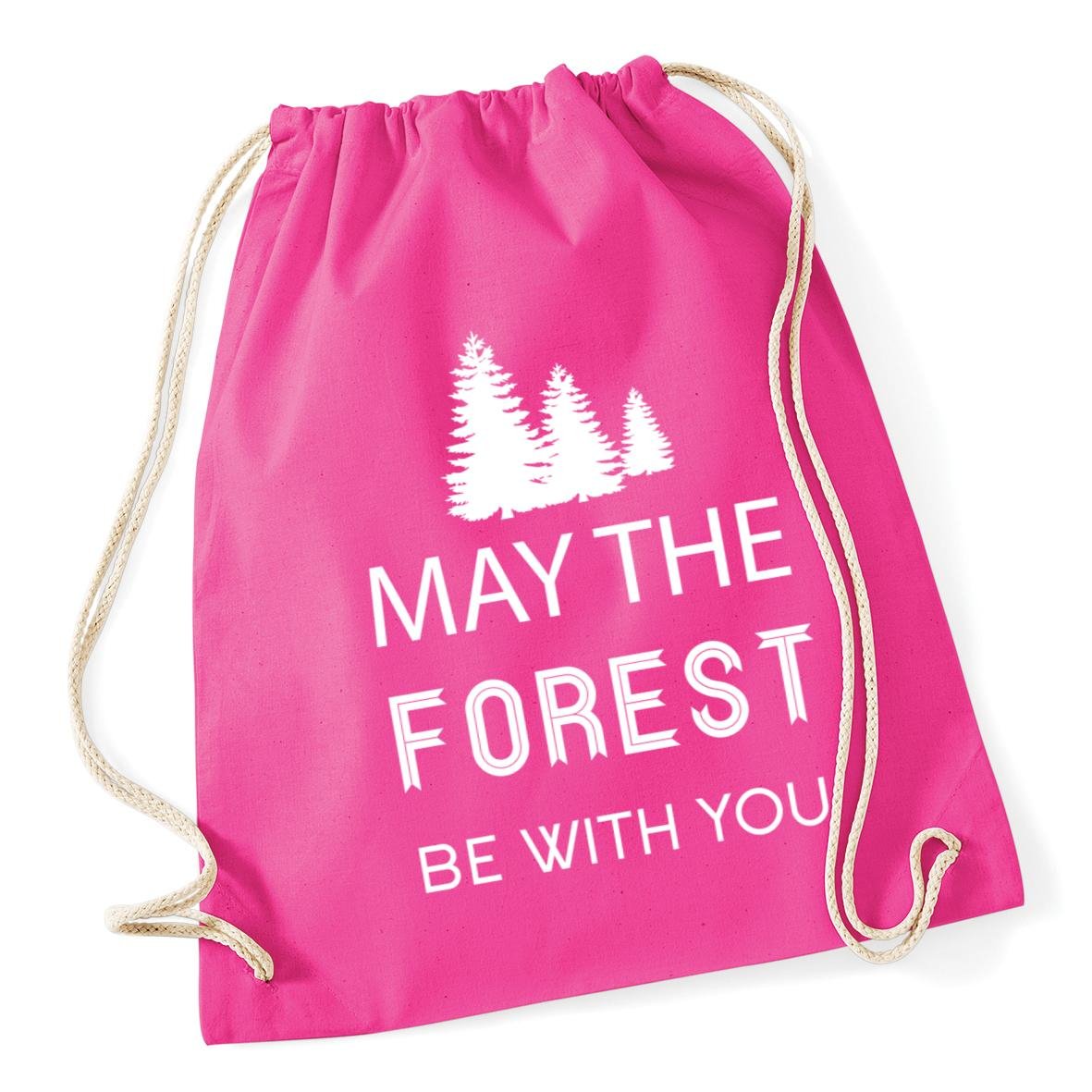Hippowarehouse May the forest be with you Drawstring Cotton School Gym Kid Bag Sack 37cm x 46cm, 12 litres