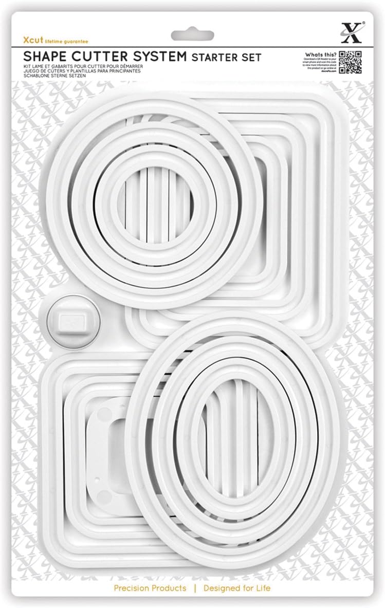 Xcut Shape Cutter Starter Set 13 Pieces Nesting Tracks & Cutter Carriage, Hand Tools For Paper Craft, Christmas Wrapping