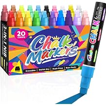 Window Chalk Markers for Cars Glass Washable, 16 Colors Jumbo Liquid Chalk Marker Pens with 10mm 3 in 1 Nib Wide Tips, Big Chalkboard Markers Car Window Paint Pens for Auto, Bistro, Mirror, Poster