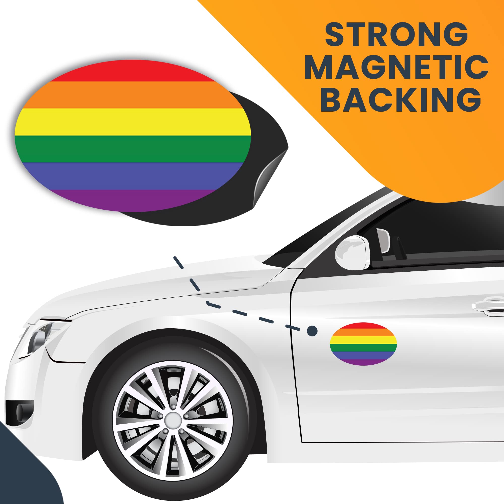 Magnet Me Up LGBTQ Ovaler Magnet-Aufkleber, 10,2 x 15,2 cm, robuster Auto-Magnet für Auto, LKW, SUV, zur Unterstützung von LGBTQ und Gay Pride