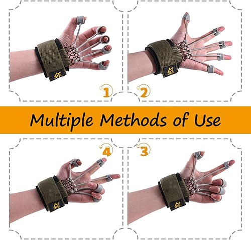 Miniatura 4 de Suertree Ejercitador de dedos de 20 libras + 40 libras, fortalecedor de mano, banda de resistencia para dedos, guitarra, equipo de yoga de mano,