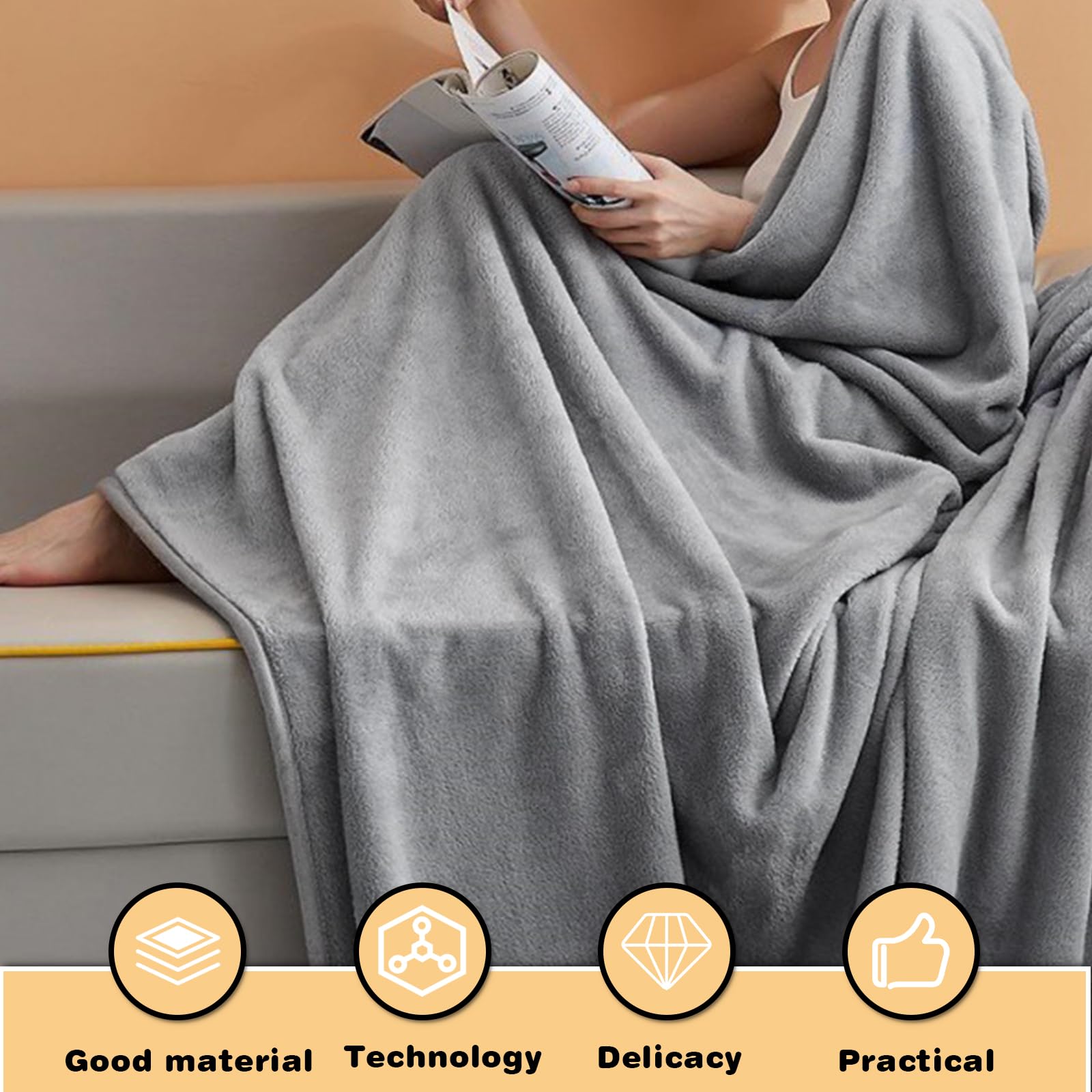 Manta De Viaje para Avión 2 En 1, Cojín Transformable 2 En 1, Manta Viaje, Franela Suave para Avión Ultraligera, 1.27 * 1.52m Manta De Viaje Plegable para Vacaciones, Oficina, Silla, Cama (Gris)
