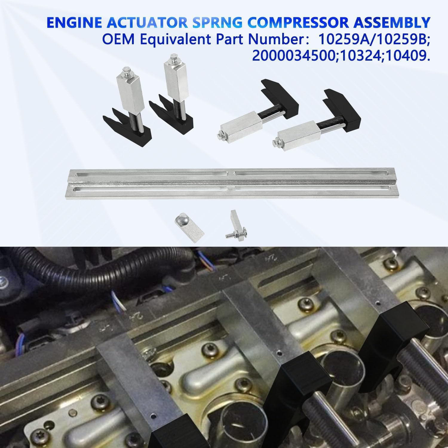 10259A 10259B Herramienta de Compresor de Resorte del Actuador del Motor, Compatible con Motores Fiat MultiAir & Turbo 2012-2019 (1.4L 16V, Turbo, 2.4L, BF/FB/FF/PF/UF/VM)