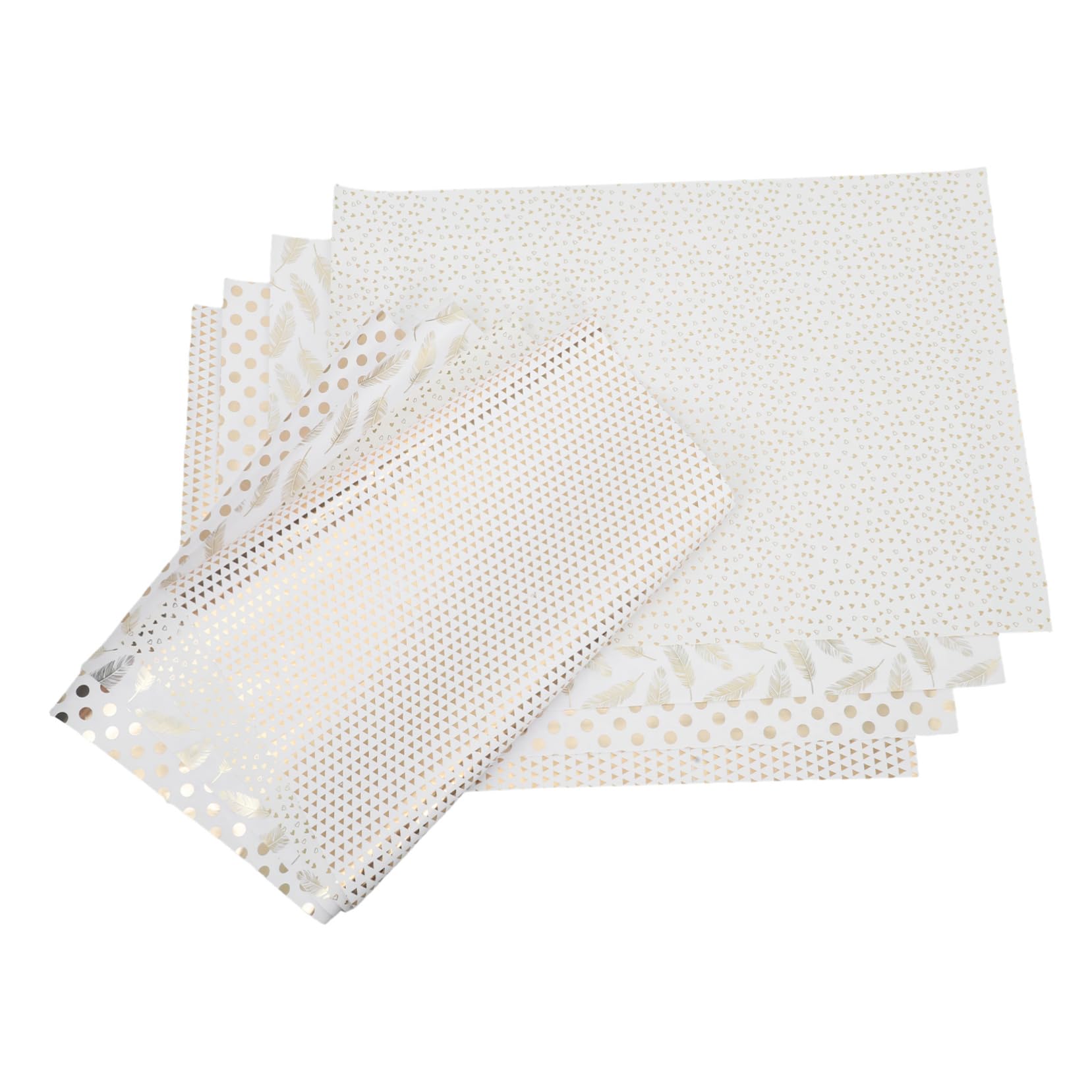 Goldenes Geschenkpapier 8 Stück Pack, Reißfestes Dickes Papier | Elegantes Design für Feiern und Babyparty, Große Bögen, Luxuriöse Optik