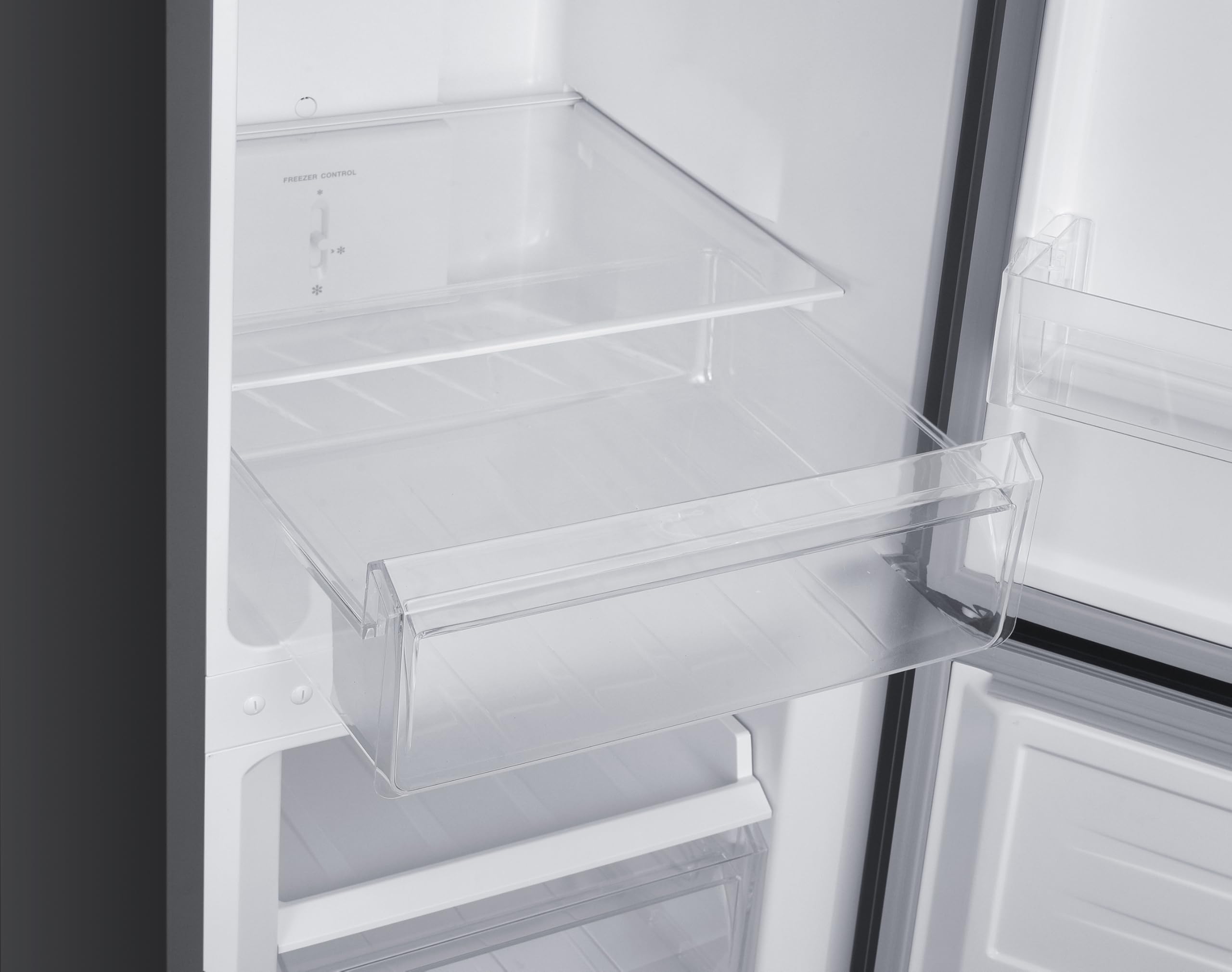homeX Kühlschrank mit Gefrierfach No Frost, Kühl-Gefrier-Kombination freistehend, groß - 253 Liter, Super-Frost-Funktion, leise Kühlgefrierkombi, EEK C, Kühl Gefrierkombination, silber, CFSN2531C-S