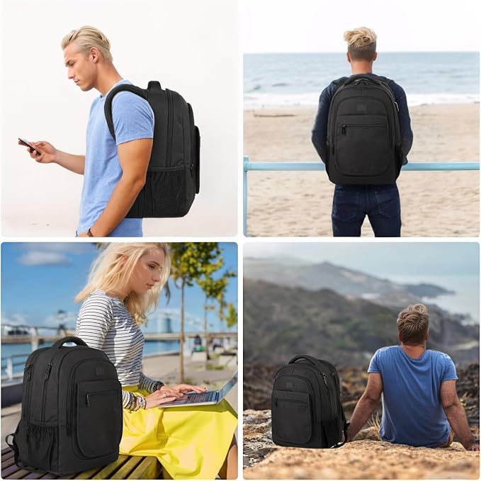Mochila Expandible para Escuela y Viaje 15.6 pulg Negra miniatura 7