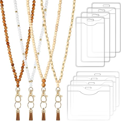 12-Piece Boho Lanyard and Card Holder Set: A Rustic Charm for Your Essentials