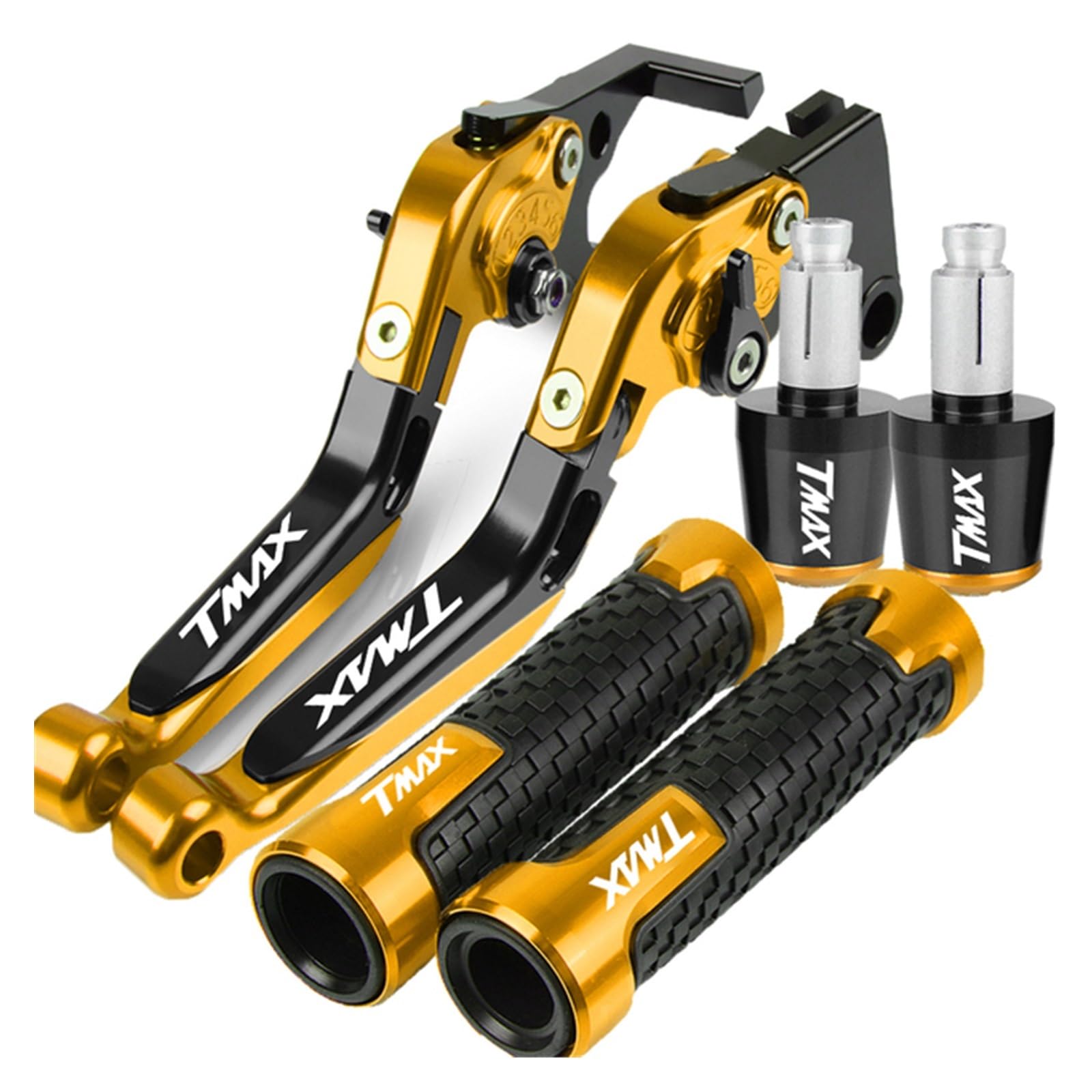 Kit leva di ricambio Moto Freno Frizione Leve Manubrio Manopole Estremità Per YAMAHA TMAX500 T-MAX530 TMAX 500 530 2001 2002 2003 2004 2005 2006 2007(Yellow)