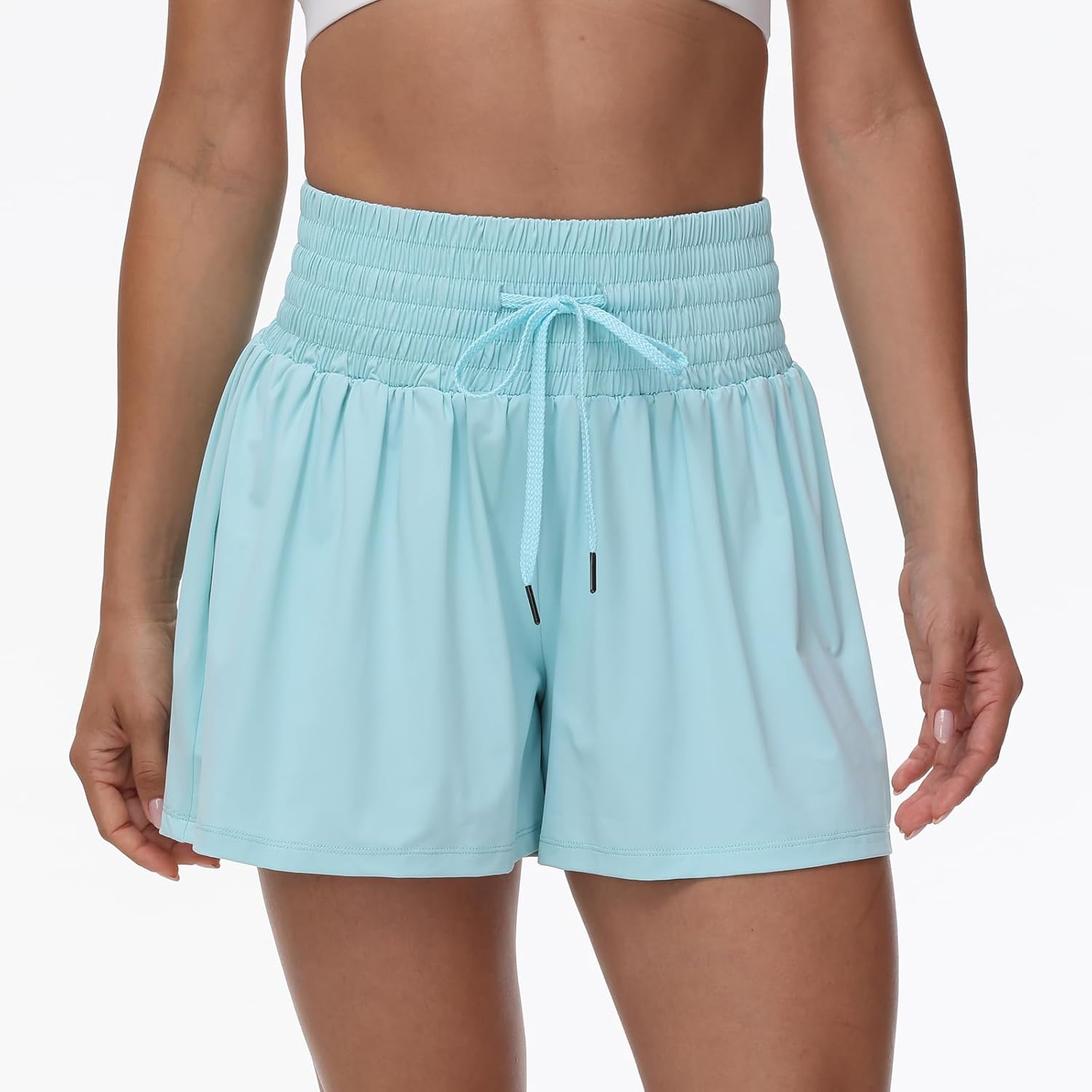 Blaosn Flowy Athletic Shorts for Women Gym Workout Running Short Pants High Waist Skort with Pocket Casual Summer Clothes