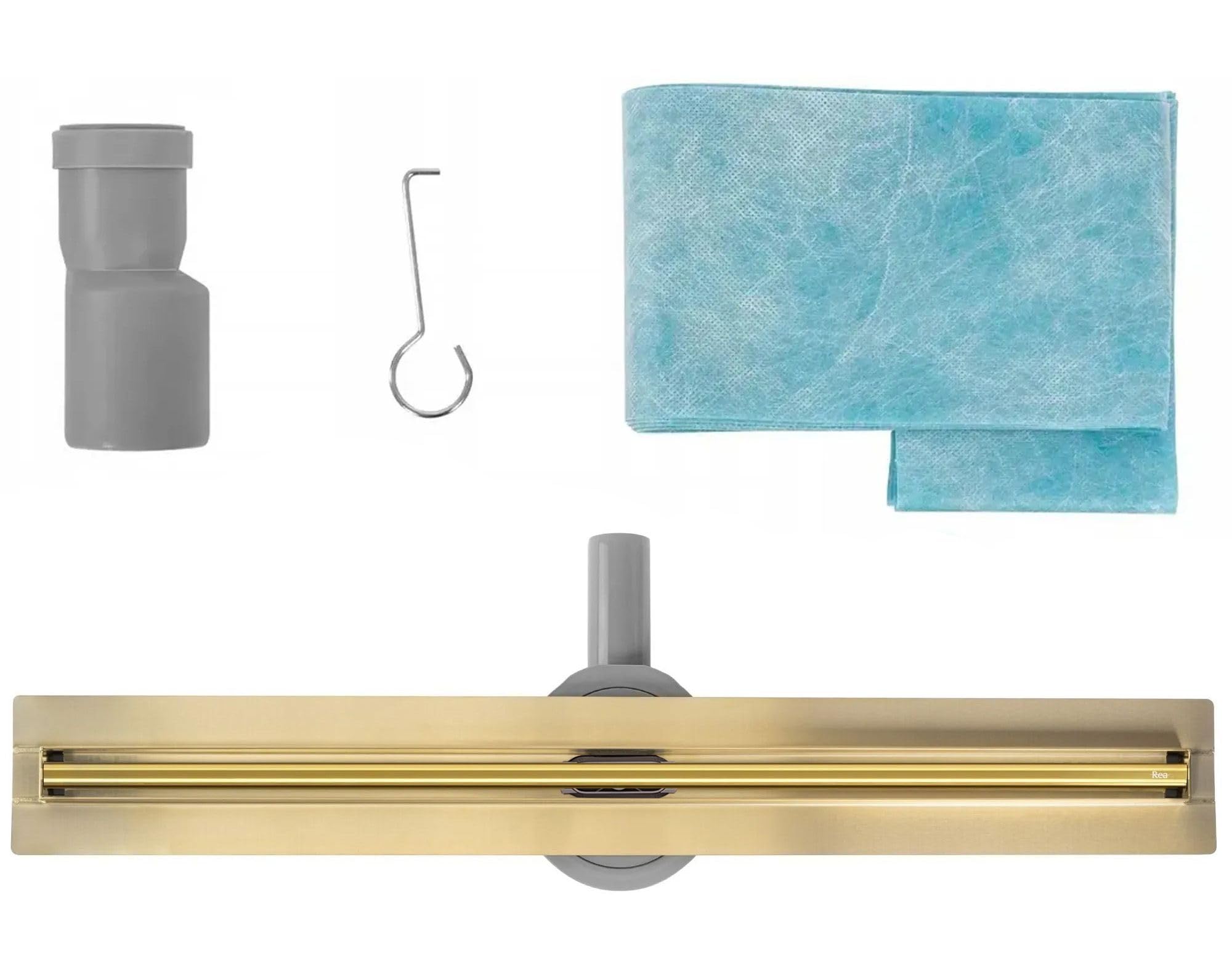 Rea Duschrinne Neox Slim pro Gold 80 Edelstahl Duschablauf Siphon Bodenablauf für Badezimmer Dusche Bodenablauf (Gold)