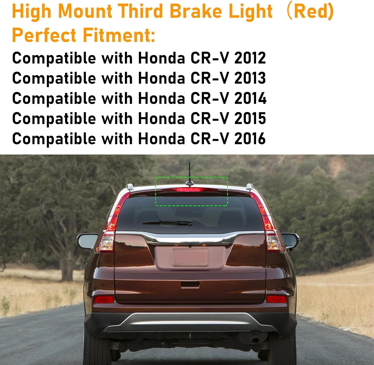 Compatible with Honda CRV Third Brake Light 2012-2016,4th Gen CRV High Mount Rear Tail Center Stop Light,3rd Brake Lamp Assembly Replacement for 34270-TFC-H01,Red,1PC