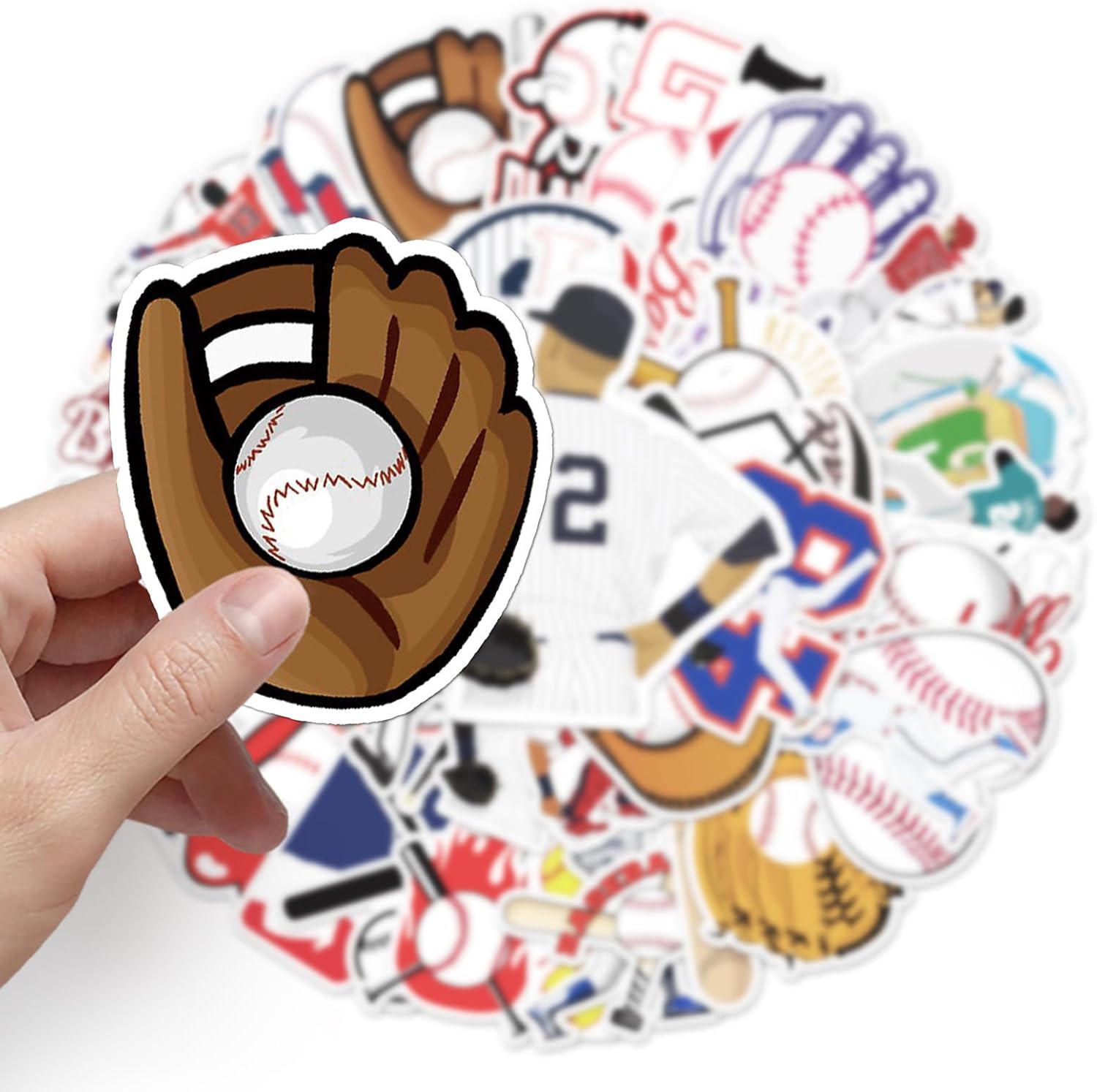 50Pcs Baseball Stickers Sports Theme Stickers,Water Bottle Stickers for Kids Boys Teens,Vinyl Stickers Bulk for Hydroflask Skateboard Laptop - Image 4