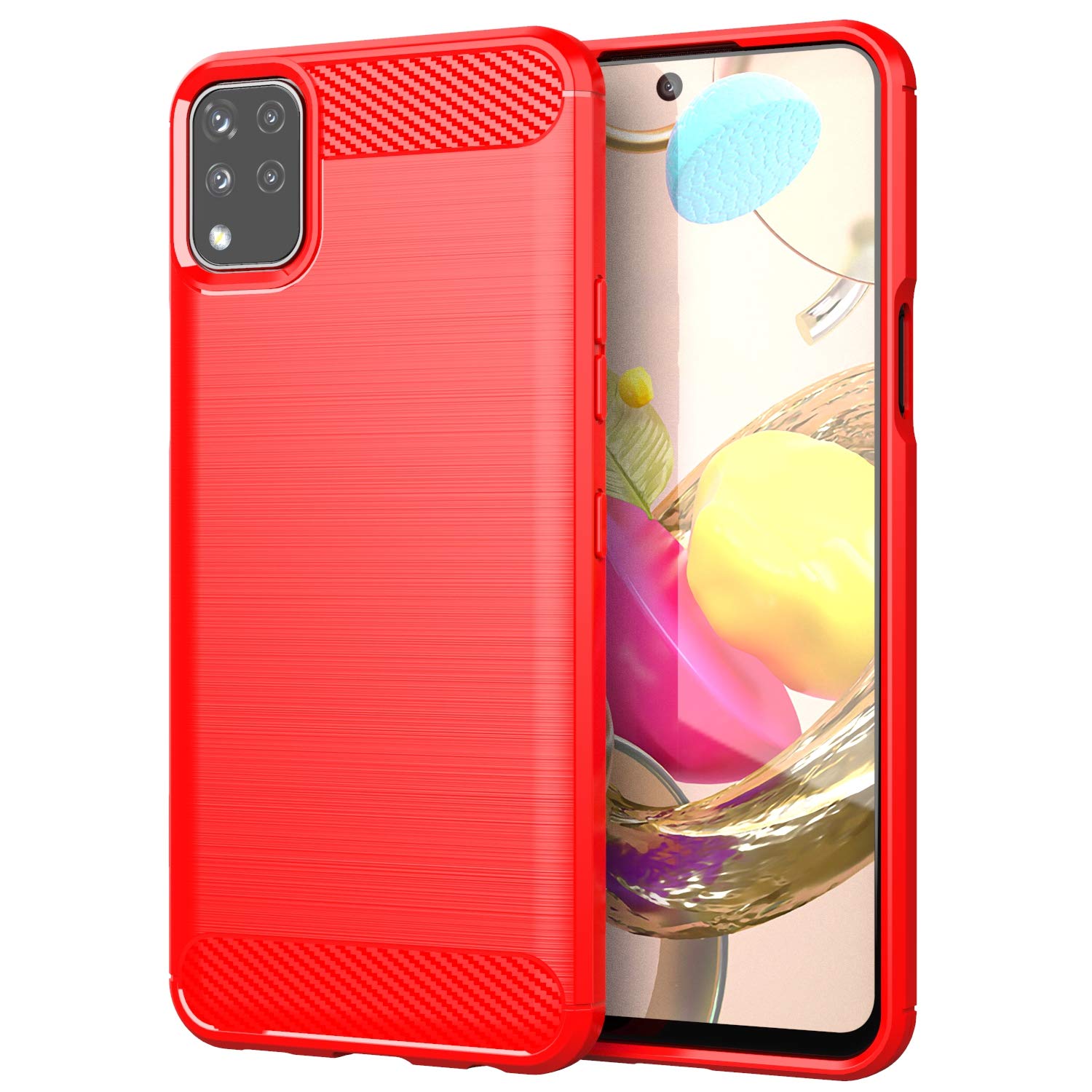 Sunrive Cover Per LG K42, Custodia Case in molle Trasparente silicone Morbida Flessibile Antigraffio protettiva back custodie(tpu Fiore