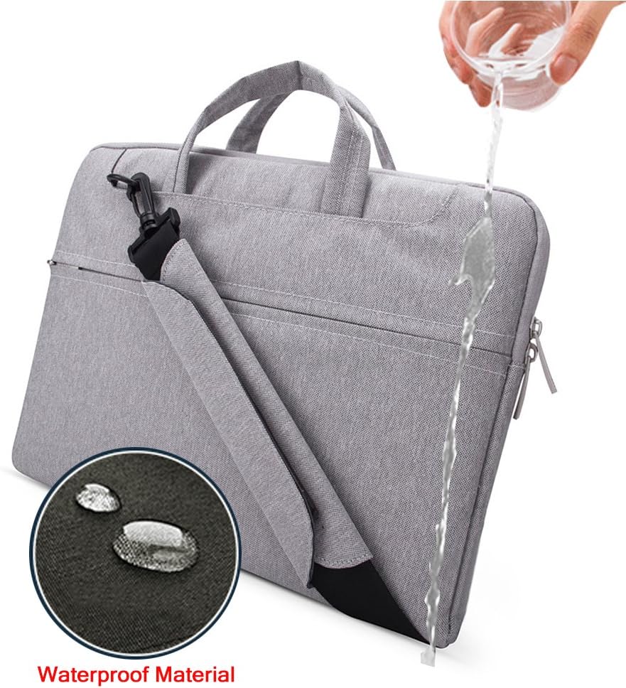 Lacdo 13 Inch Laptop Shoulder Bag Sleeve Case for 13 inch MacBook Pro 2012-2015/13 inch MacBook Air A1466 A1369 2010-2017 / Lenovo HP Dell Acer ASUS Chromebook 13, 13.8 inch Surface Laptop 7, Gray