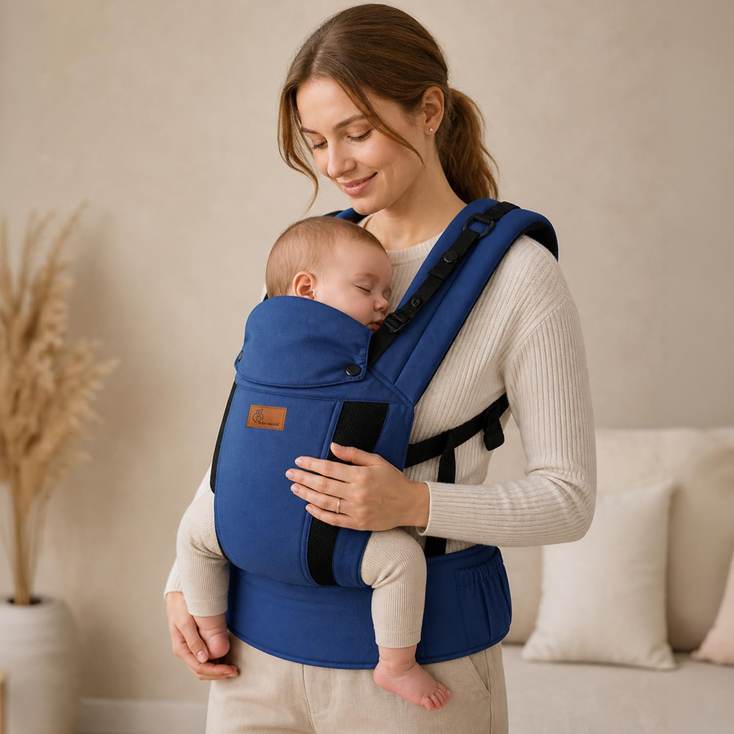 R for Rabbit Comfy Hug Ergo Baby Carrier for New Born | Front and Back Carry Position Adjustable Belt Ergonomic Kangaroo Bags for 4 Months to 2 Years Kids Upto 15 Kg (Blue)-picture-9
