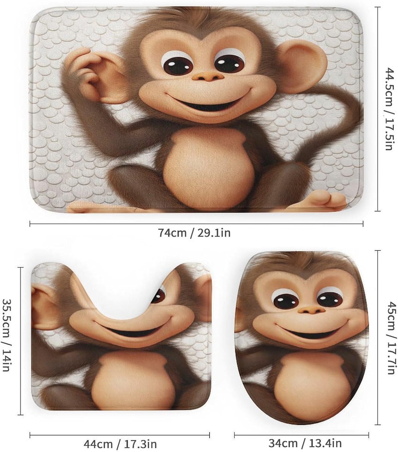 Four Piece Bathroom Set with Toilet Lid Cover and Non-Slip Rugs Minimalist Shower Curtain for Bathroom Set