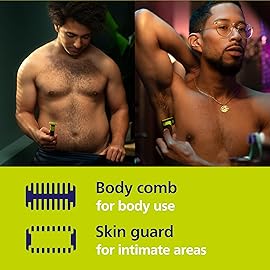 Philips Norelco OneBlade 360 with Connectivity Hybrid Face + Body, Electric Beard Trimmer, Shaver and Body Groomer Kit with 360 Blade Tech, 1x360 Blade, 5-in-1 Comb, Travel Case, Model QP4631/90