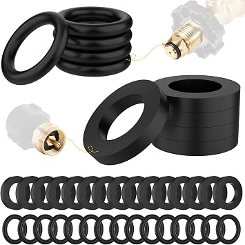 Aifeier ET 20Pcs Soft Rubber O-Rings and 20Pcs Hose Seal Gaskets, Soft Rubber Leakage-Proof Sealing Fit for All Soft Nose POL Fittings, Gas Adapters, Valves, Regulators etc