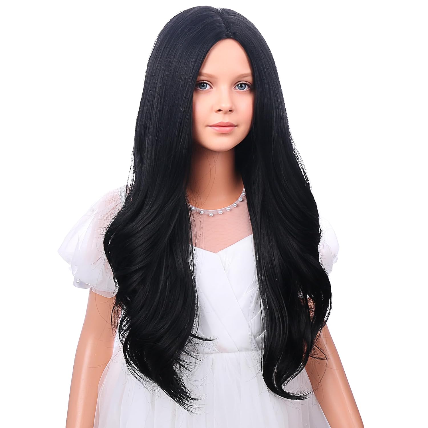 Long Colorful Wigs for Kids Girls Purple Ombre Blue Wavy Wig