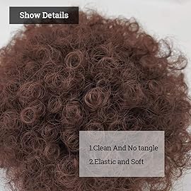 Yinmei Baibian Afro Puff Drawstring Ponytail Kinky Curly Pony tails Hair Synthetic Bun Extensions Hairpieces Updo Hair With Two Clips for Women Girls(4)