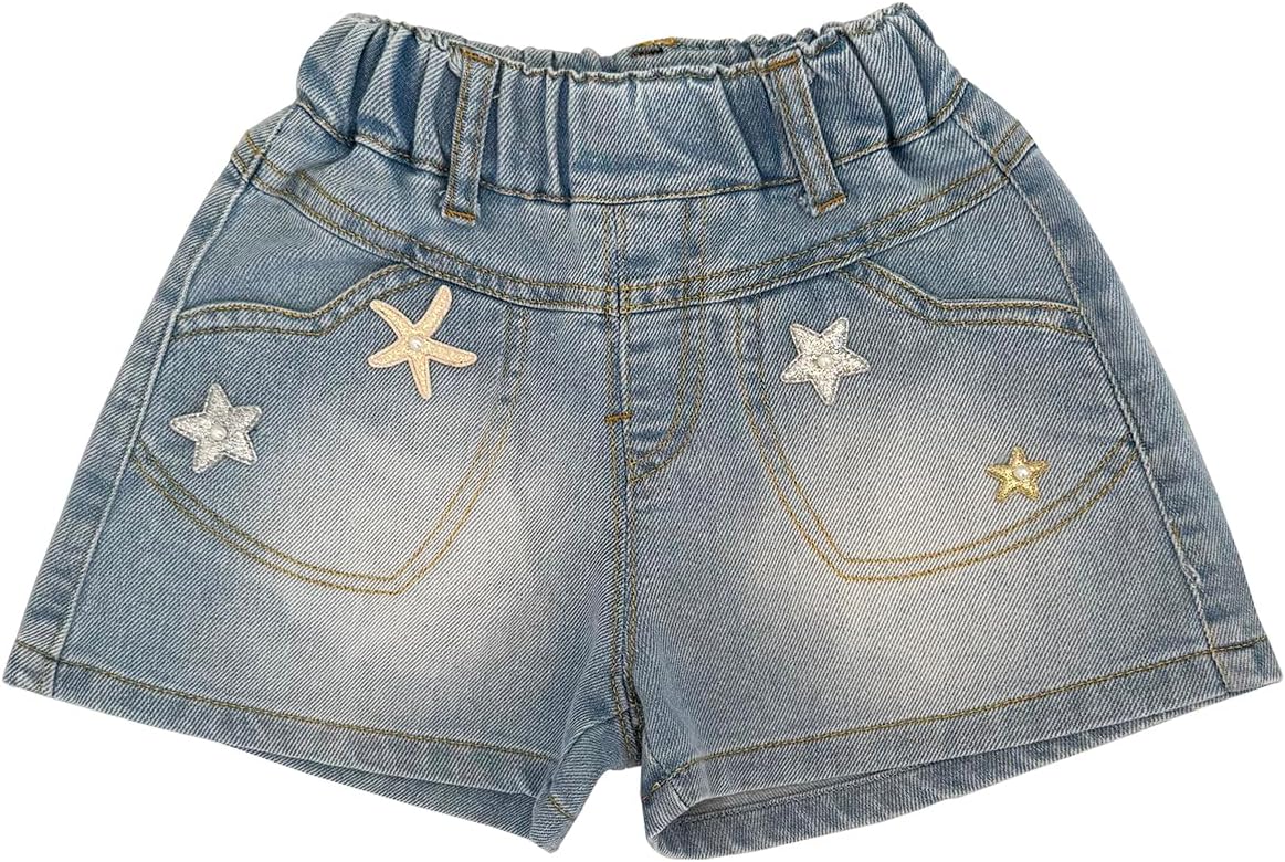 Peacolate 2-10Y Little&Big Girls Denim Summer Shorts Teens Elastic Short Jeans