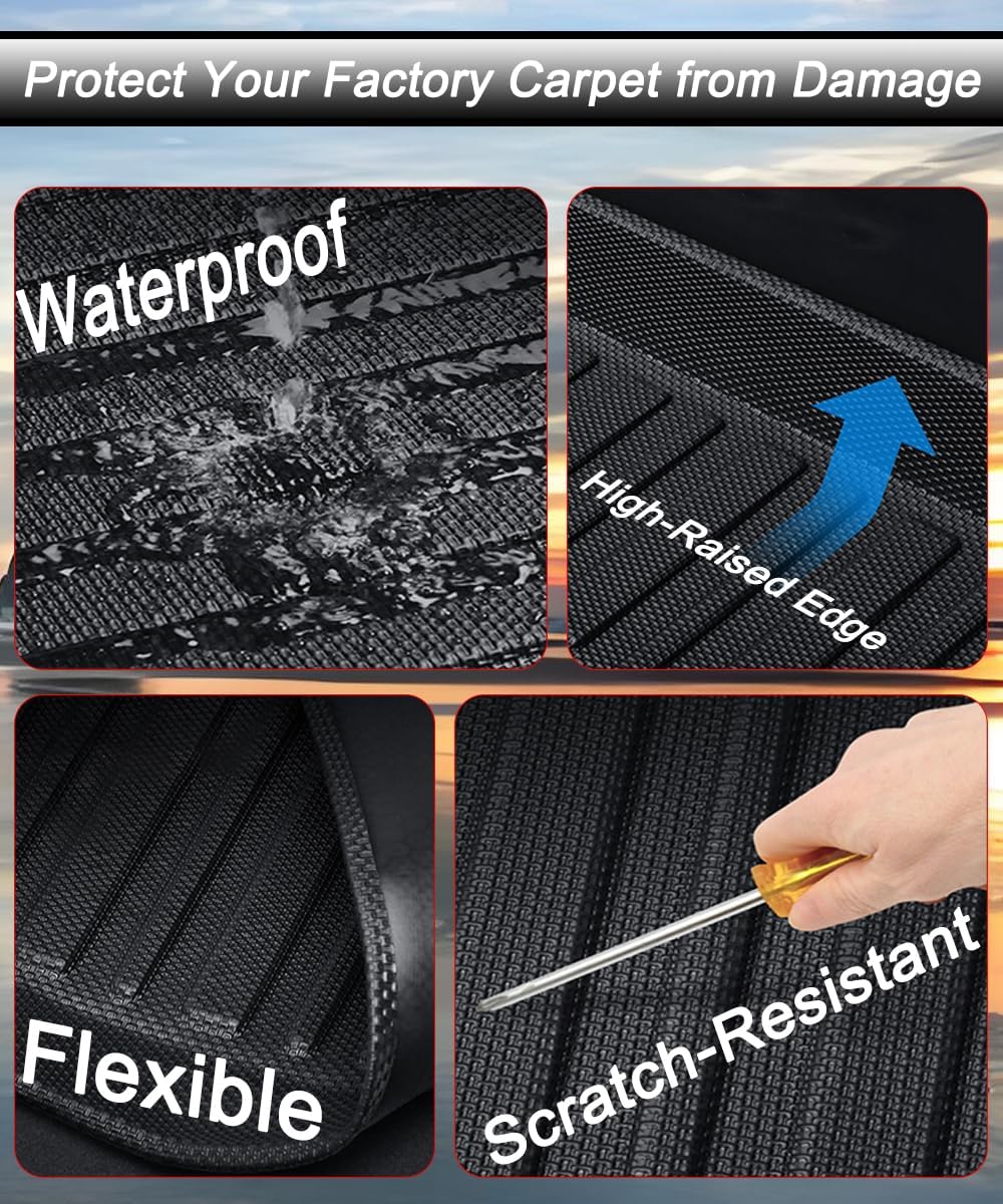 Aiqiying Floor Mats Compatible with Ford Escape 2020-2025 Models，All Weather Carpet Liners Waterproof Durable Custom-Fit Front Rear Rows Full Set Protection TPE Accessories