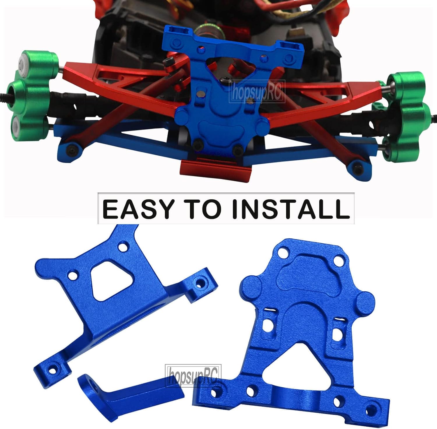 Front Rear Body Post Mount Upgrades Part for 1/16 E-REVO/MINI Slash,Alloy Front & Rear Body Post Mount Hops Ups for 1/16 E-REVO （71076-3）;MINI Slash （70054-1）,Navy Blue