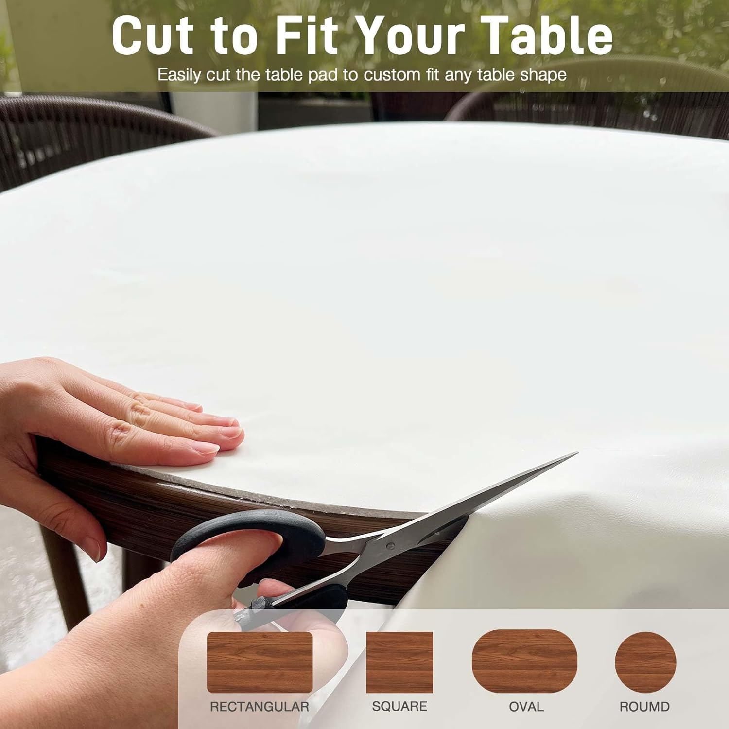 Vinyl Table Protector Pad with Flannel Backing, Heavy-Duty Table Padding for Dining Room Table, Waterproof, Heat Resistant, Non-Slip Under Tablecloth 72 x 54 inches, Rectangular