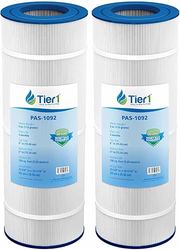 Tier1 Cartucho de filtro para piscina y spa, paquete de 2  Reemplazo para Pentair R173215, Clean & Clear 100, Pleatco PAP100-4, Unicel C-9410,