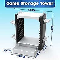Vista 25 de Skywin Game Storage Tower and Controller Stand, Universal Game Holder & Console Stand with Left & Right Controllers, Game Disc Organizer
